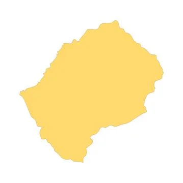 Lesotho map color line element. Border of the country. Stock Illustration