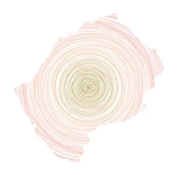 Lesotho map filled with concentric circles. Sketch style circles in shape o.. Stock Photos