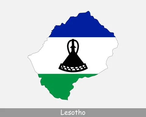 Lesotho Map Flag Illustrazione stock