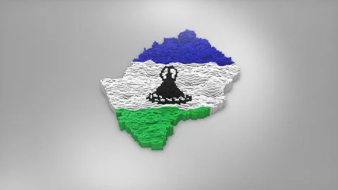 Lesotho Map with Flag Intro Background Stock Footage 315164392