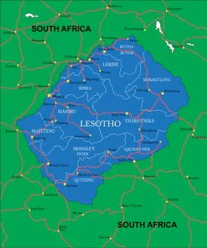 Lesotho map Stock Illustration