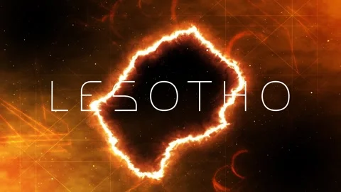 Lesotho map meets space and cosmos Stock Footage 278464748