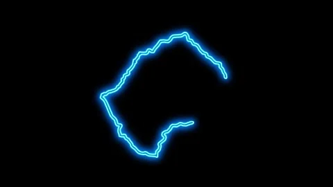 Lesotho Map Outline Neon Lights Stock Footage 332849964