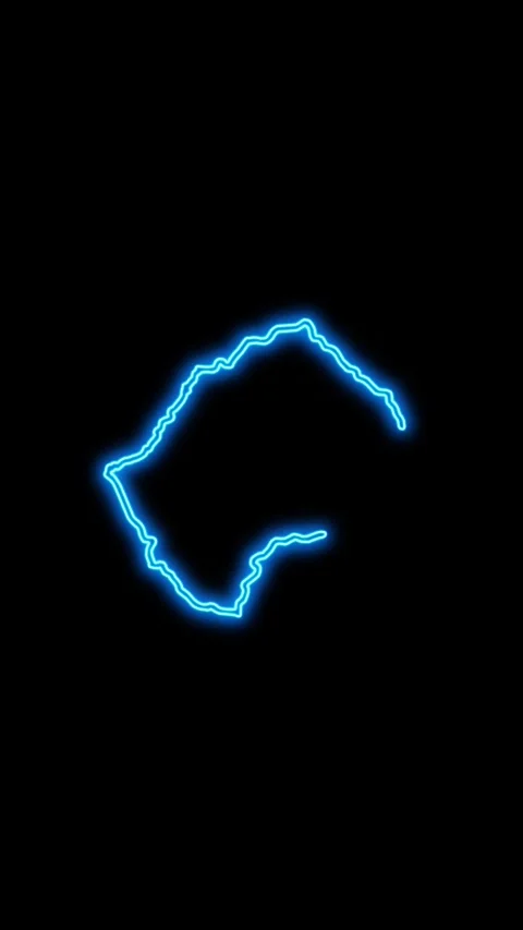 Lesotho Map Outline Neon Lights Stock Footage 333056707