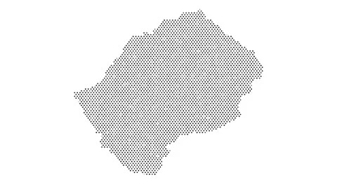 Lesotho map from particles, dots. Digital silhouette. Abstract animation ba.. Stock Footage 325214498
