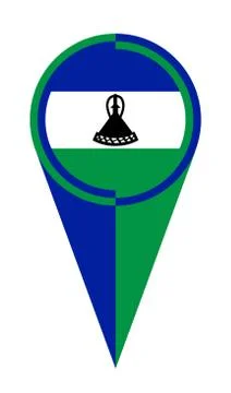 Lesotho Map Pointer Location Flag 스톡 일러스트