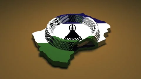 Lesotho Map - Ripple Effect Video stock 330543042