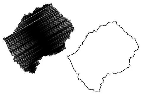 Lesotho map vector Stock Illustration