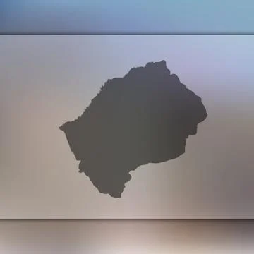 Lesotho map. Vector silhouette of Lesotho. Blurred background Stock Illustration