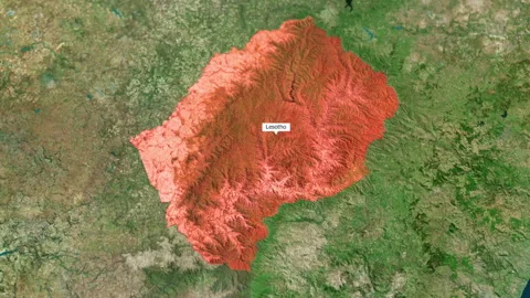 Lesotho Map Zoom Stock Footage 158856022