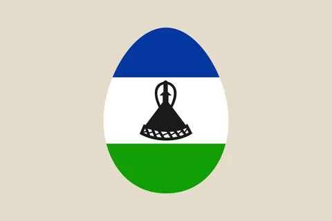 Lesotho National Flag on a Festive Easter Egg, a Patriotic Vector Symbol fo.. Stock Illustration