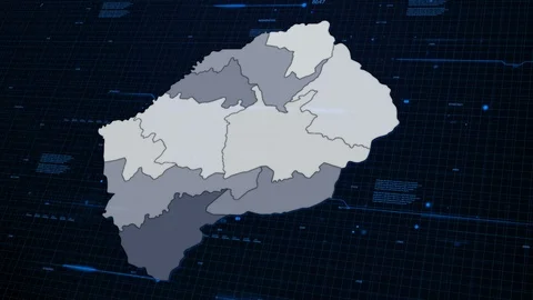 Lesotho network map 動画素材 87977427