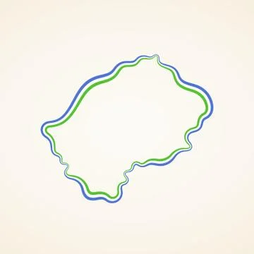 Lesotho - Outline Map Stock Illustration