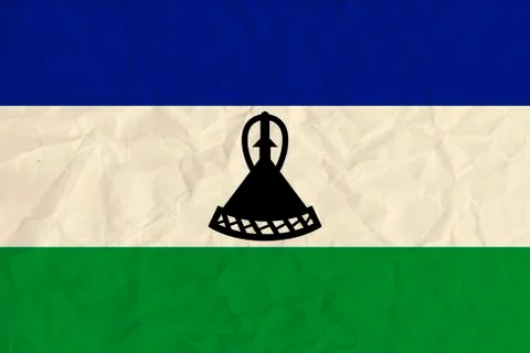 Lesotho  paper flag Stock Illustration