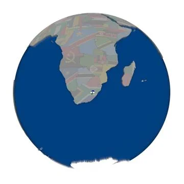 Lesotho on political globe Illustrazione stock
