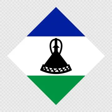 Lesotho rhombus flag. Vector illustration. Illustrazione stock