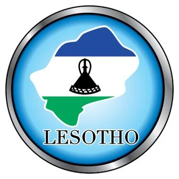 Lesotho Round Button Stock Illustration