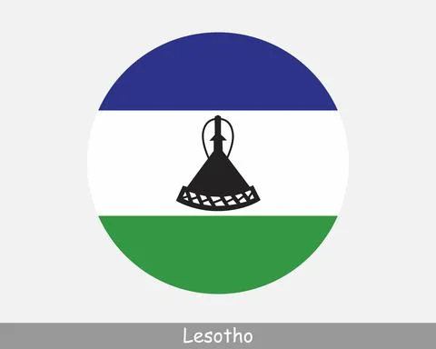 Lesotho Round Flag Stock Illustration