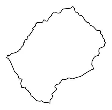 Lesotho Silhouette Map Outline Illustrazione stock