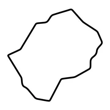 Lesotho simplified vector outline map Stock Illustration