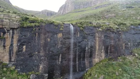 Lesotho Waterfall Pullout Stock Footage 139208863