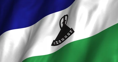 Lesotho Waving Flag 4K Stock Footage 127868393