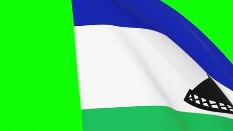 Lesotho waving flag transition 4k and 1080 HD footage over green screen Stock Footage 167596503