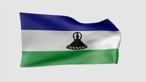 Lesotho Waving Flag Transparent Alpha Video stock 274433557