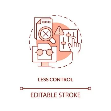 Less control red concept icon Stock Illustration