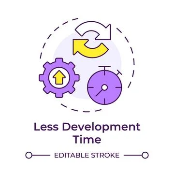 Less development time multi color concept icon Illustrazione stock