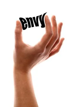 Less envy metaphor Stock Photos