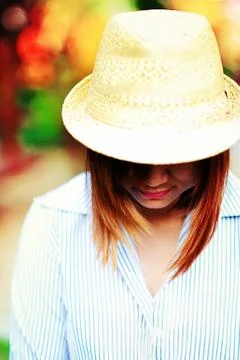 Less than full face Stock Photos