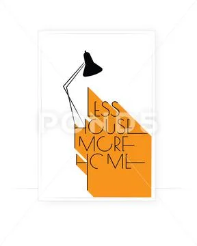Less house more home, vector. Motivational, inspirational, positive quotes Stock Illustration