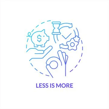 Less is more blue gradient concept icon イラスト素材
