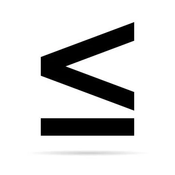 Less than or equal to mathematics symbol, education maths icon, web element v Stock Illustration