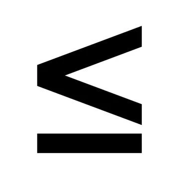Less than or equal to mathematics symbol, education maths icon, web element v Stock Illustration