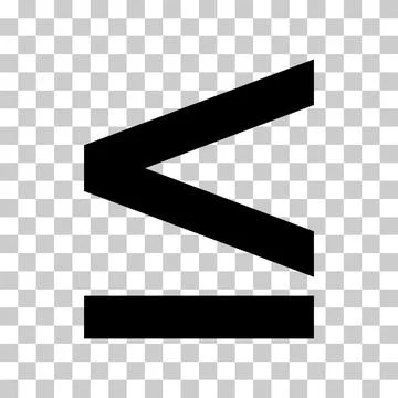 Less than or equal to mathematics symbol, education maths icon, web element v Stock Illustration
