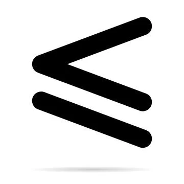 Less than or equal to mathematics symbol, education maths icon, web element v Stock Illustration