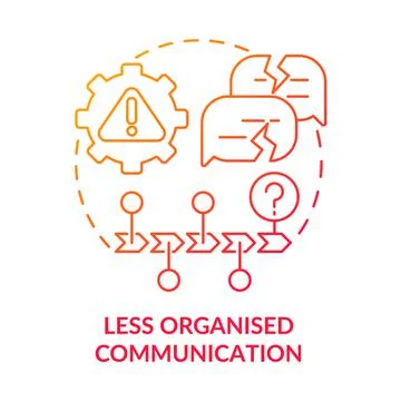 Less organised communication red gradient concept icon Illustrazione stock