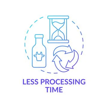 Less processing time blue gradient concept icon Stock-Illustration