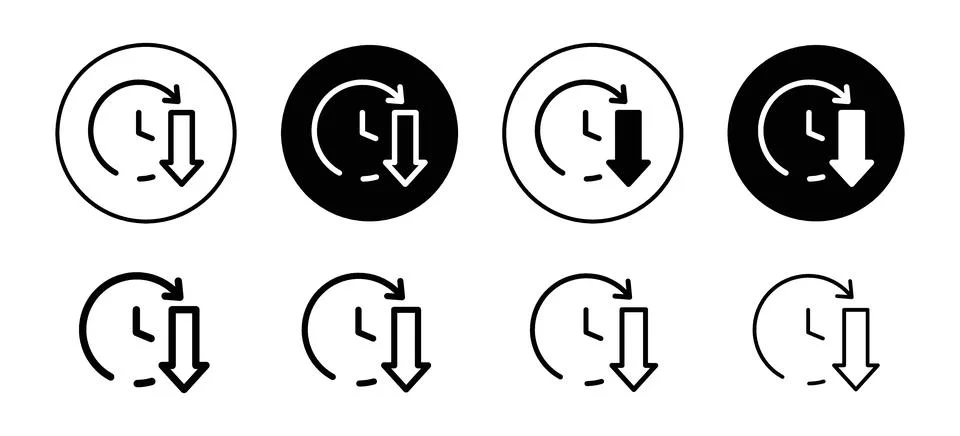 Less time in office work icon. countdown clock watch timer shows decrease i.. イラスト素材