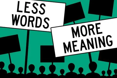 Less words more meaning Stock Illustration