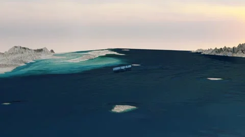 Lesser Tunb Island, Iran 3D Terrain Topography Map Animation 4K Horizontal Stock Footage 342481031