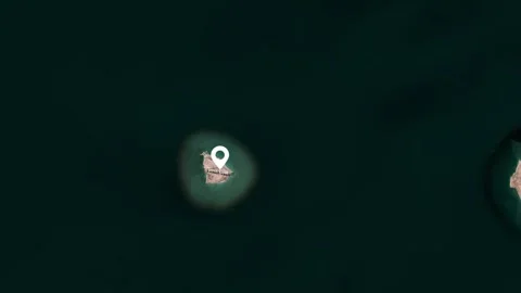 Lesser Tunb Island Satellite Map with Location Pin, 3D Zoom Animation Stock Footage 344234114
