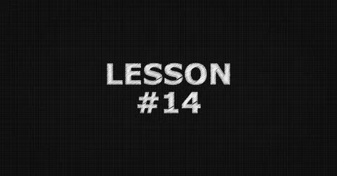 LESSON 14 text on board Illustrazione stock