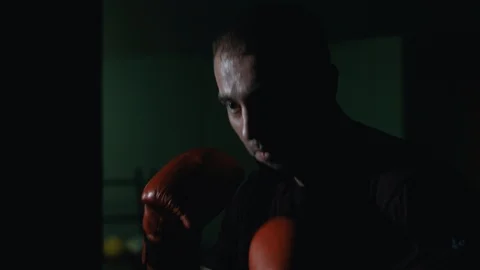 A lesson in boxing at the gym Stock Footage 100842380