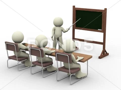 Lesson in classroom Stock Illustration