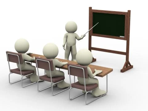 Lesson in classroom Stock Illustration