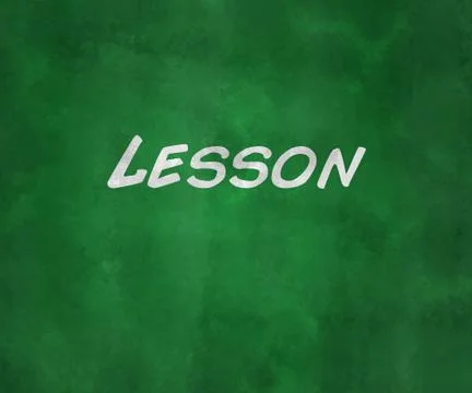 Lesson on green chalk board Stock Illustration