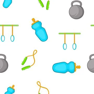 Lesson in gym pattern, cartoon style Illustrazione stock